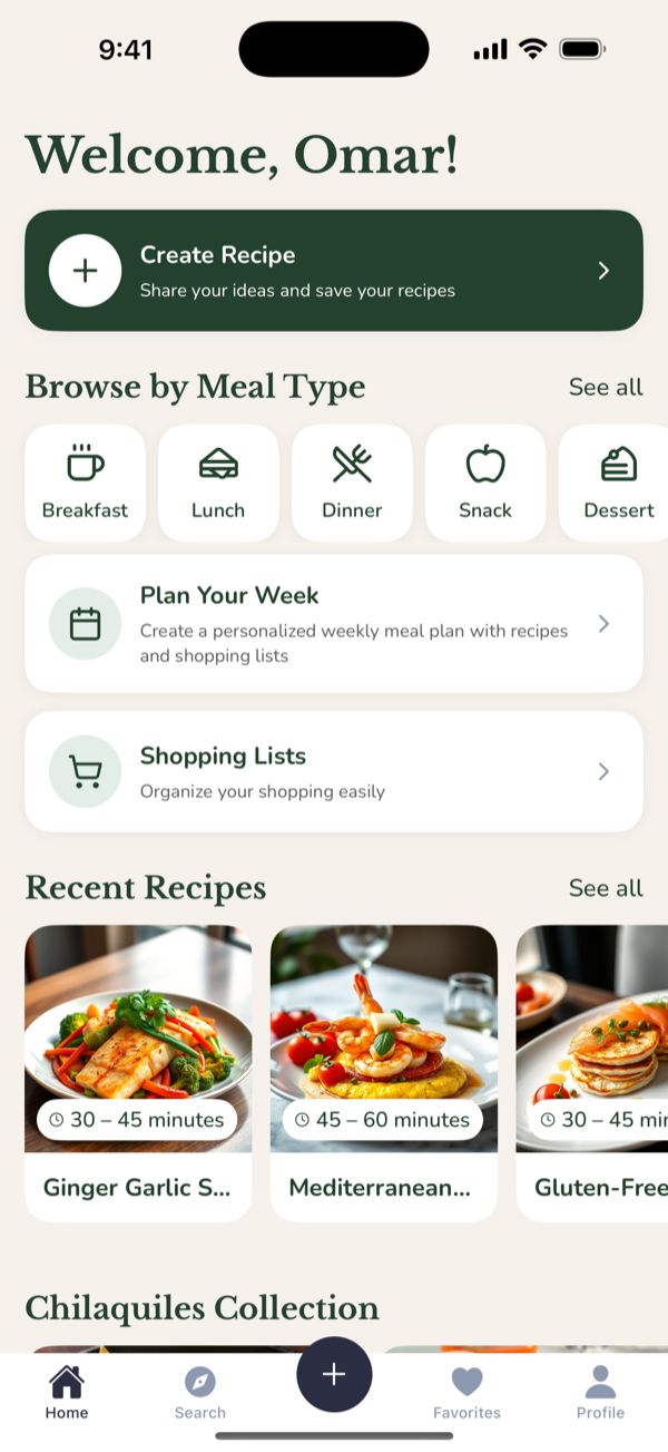 Home screen